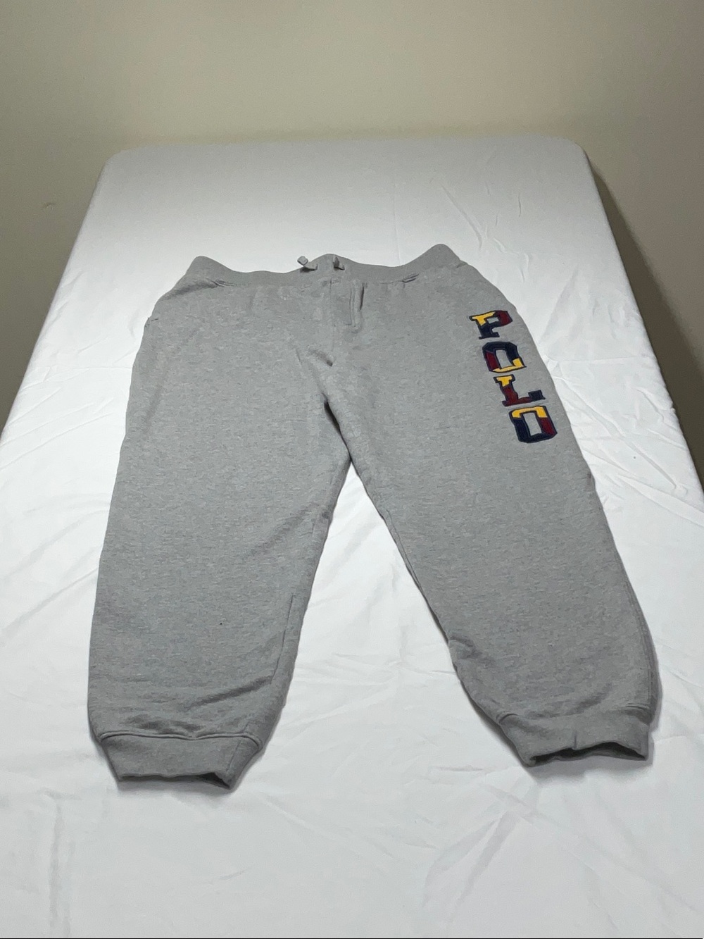 Polo by Ralph Lauren Light Gray Kids Joggers with Colorblock Logo